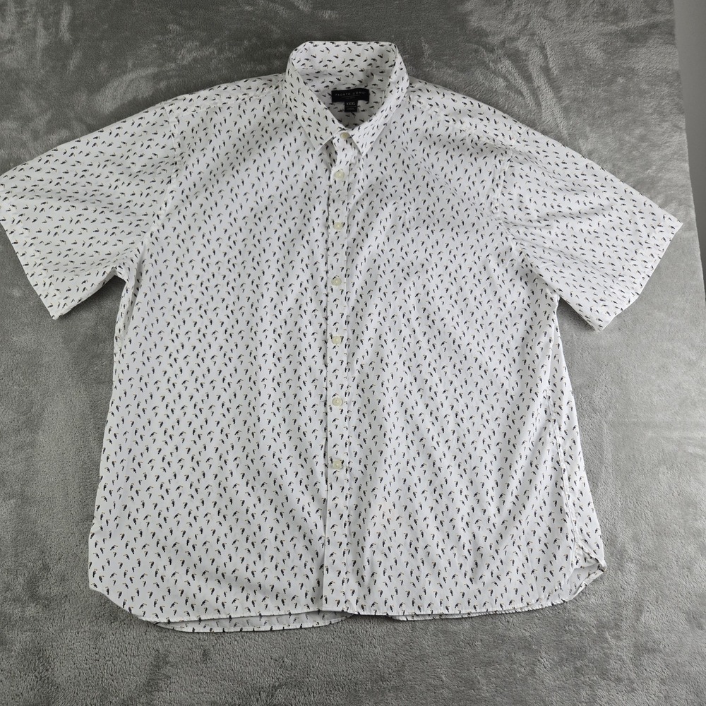 Pronto Uomo Shirt‎ Mens XXL White Toucan Print Short Sleeve Casual Vacation 3XL - Picture 5 of 12